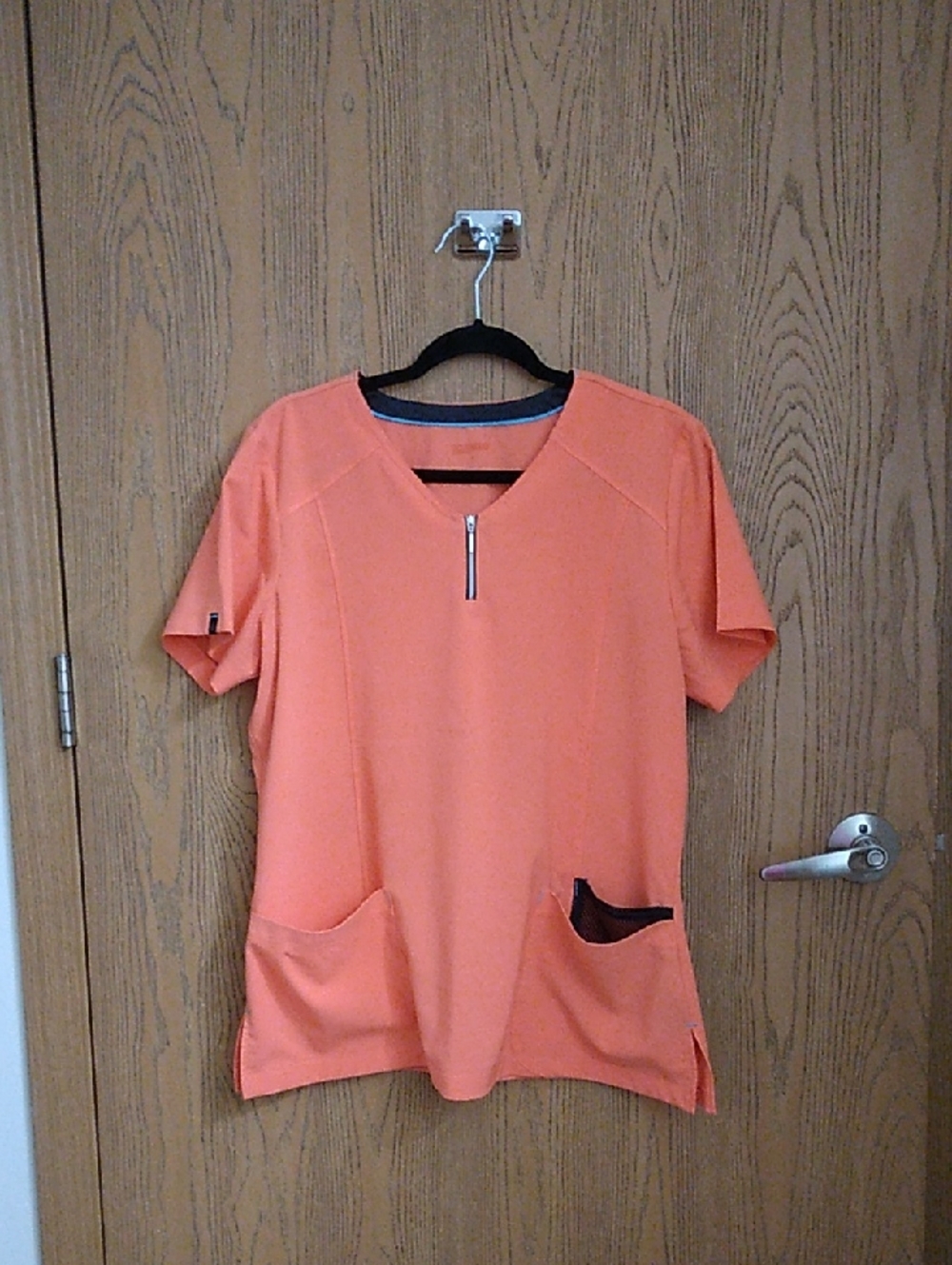 Scrubstar Melon Orange Scrub Top with Zipper